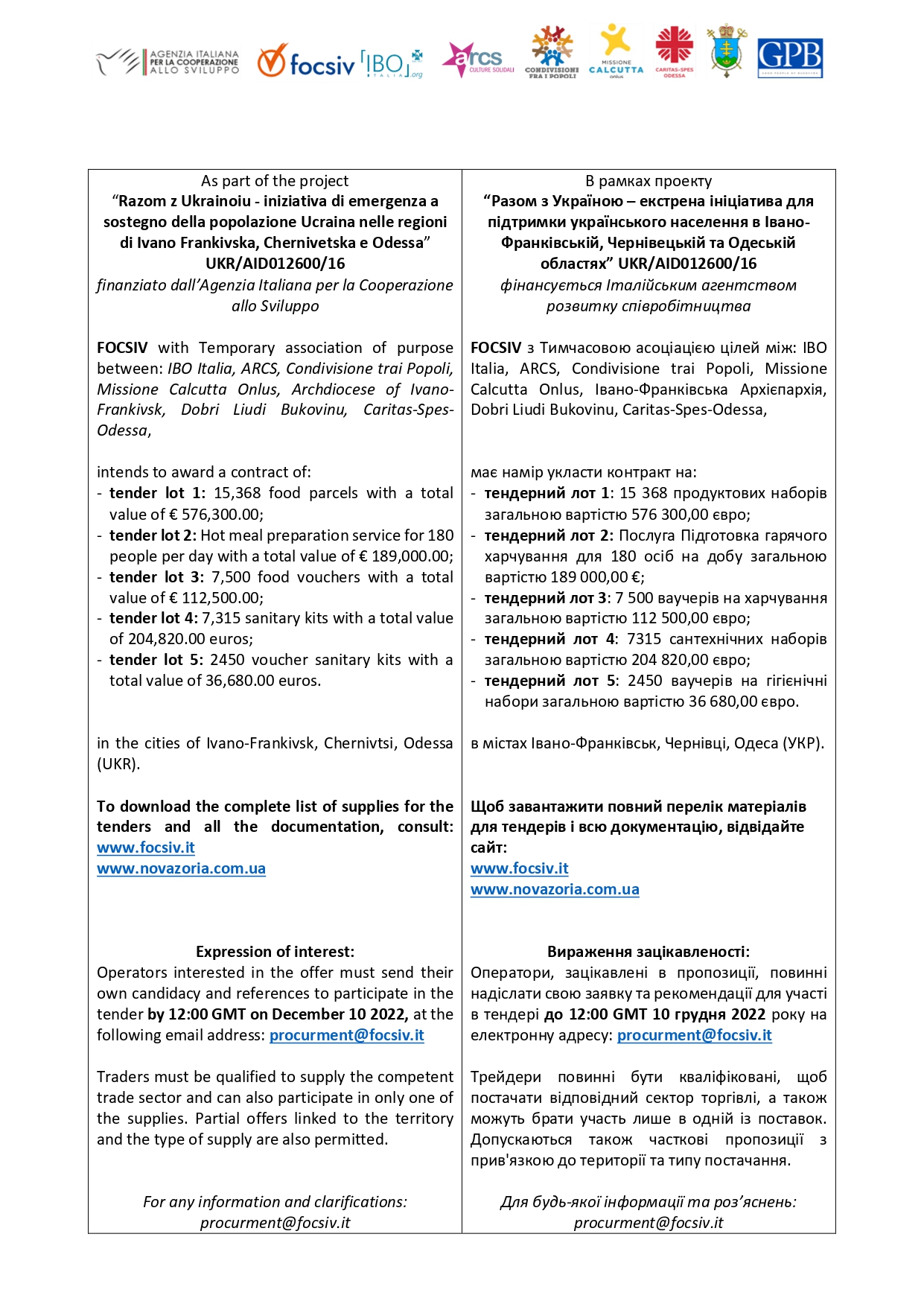 Avviso tender da pubblicare FINAL ukr ITA page 0002